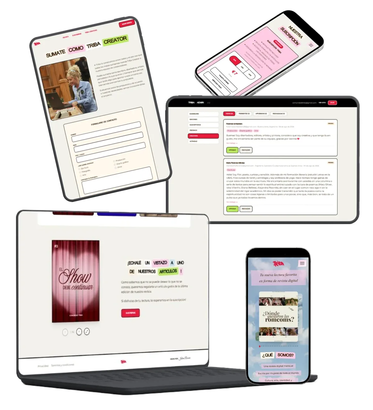Triba — mockups